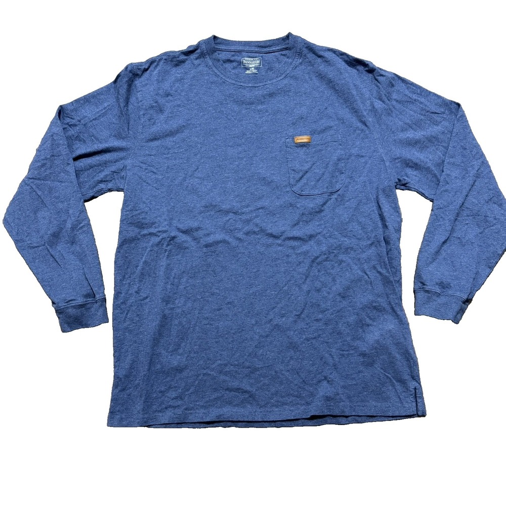 Pendleton Long Sleeve T-Shirt Men's Size Large Chest Pocket Blue